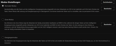 ASUS ROG Azoth 96 HE Gear Link - Modus-Einstellungen ASUS ROG Azoth 96 HE Gear Link - Modus-Einstellungen