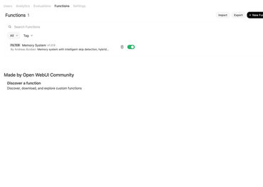 Memory integration for OpenWebUI for user personalization