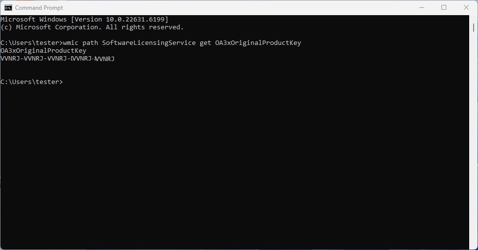 Win 11 cmd Keys auslesen Win 11 cmd Keys auslesen
