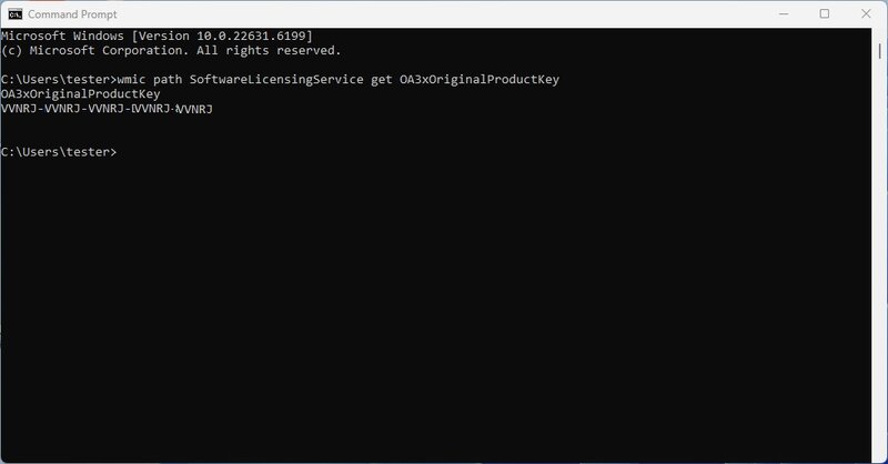 Win 11 cmd Keys auslesen Win 11 cmd Keys auslesen