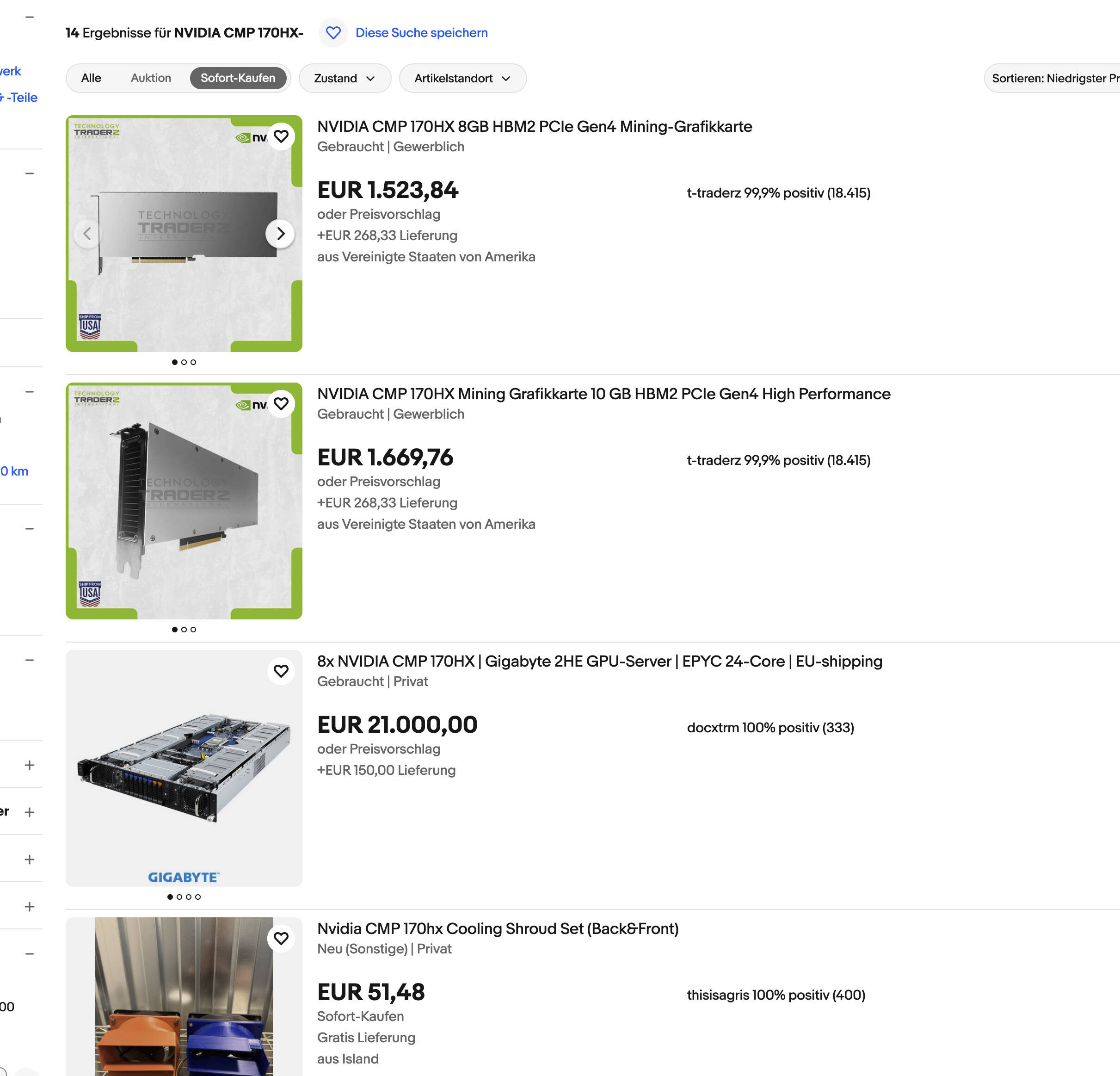 NVIDIA CMP 170HX  Image © ebay