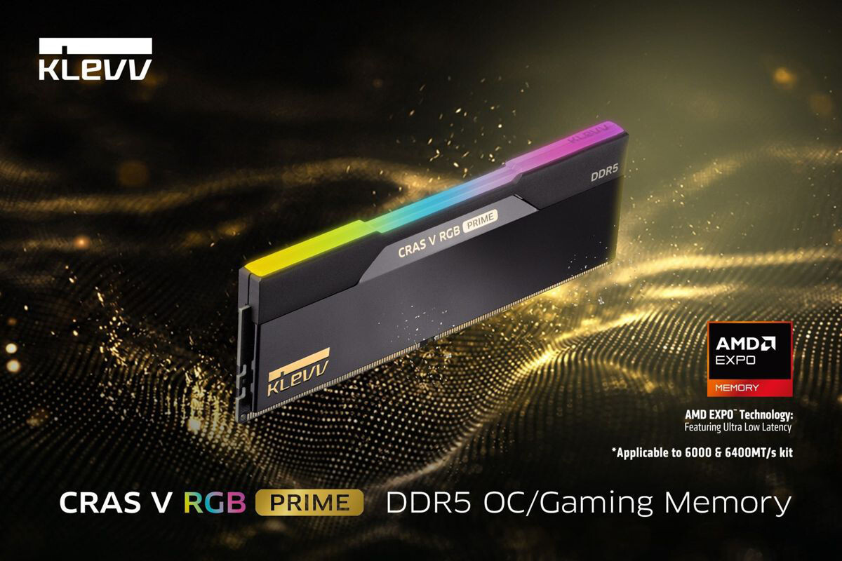 KLEVV CRAS V RGB PRIME DDR5 Release  Image © KLEVV