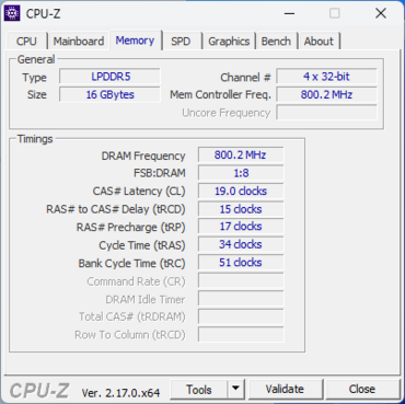 Acemagic RX16 CPUz Memory