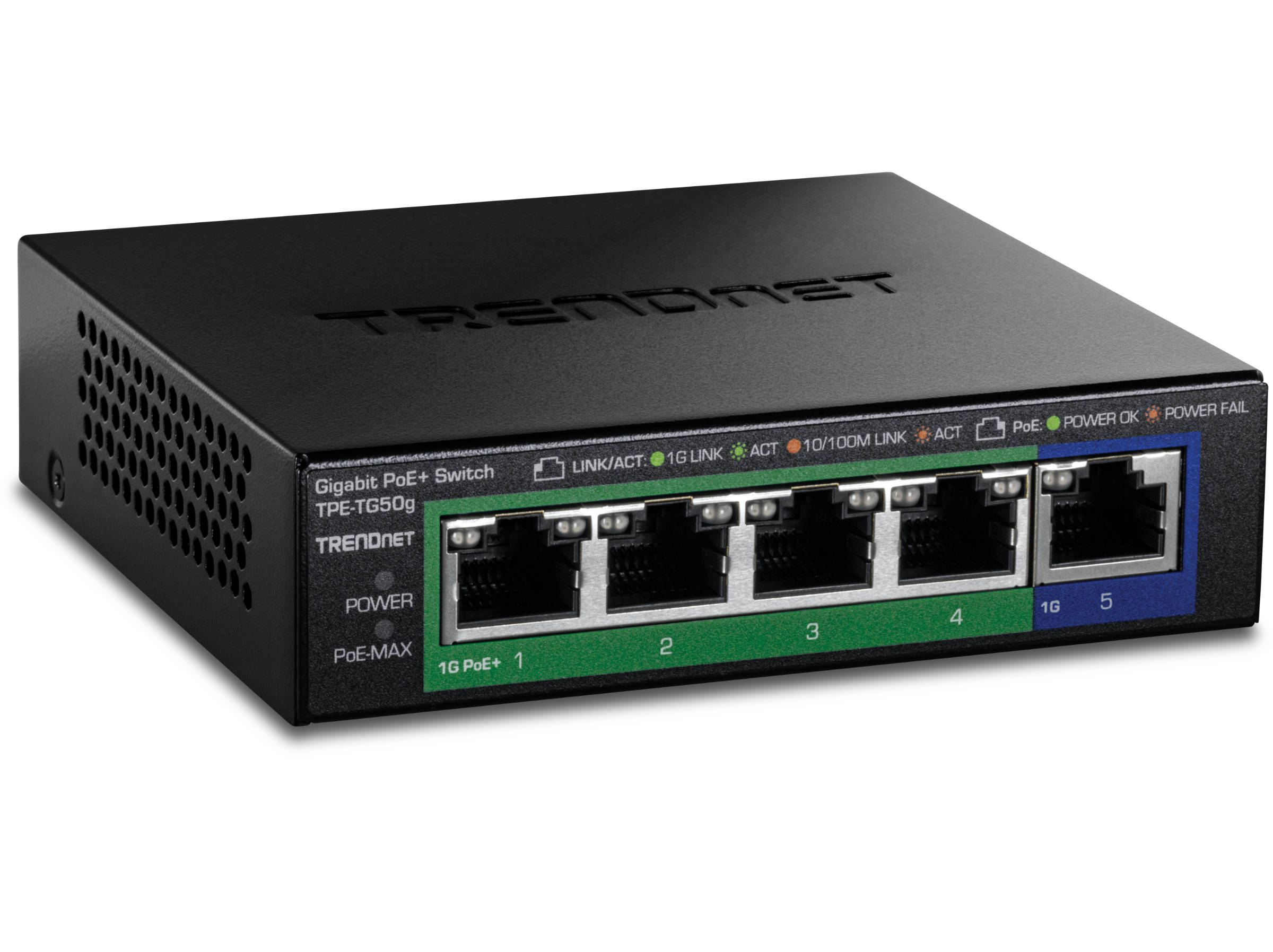 TRENDnet TPE-TG50g: Affordable 5-port Gigabit PoE+ switch available for €50
