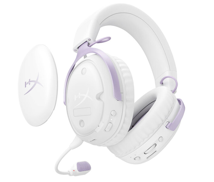 HyperX Cloud III S Wireless White Lavender angle 5 HyperX Cloud III S Wireless White Lavender angle 5
