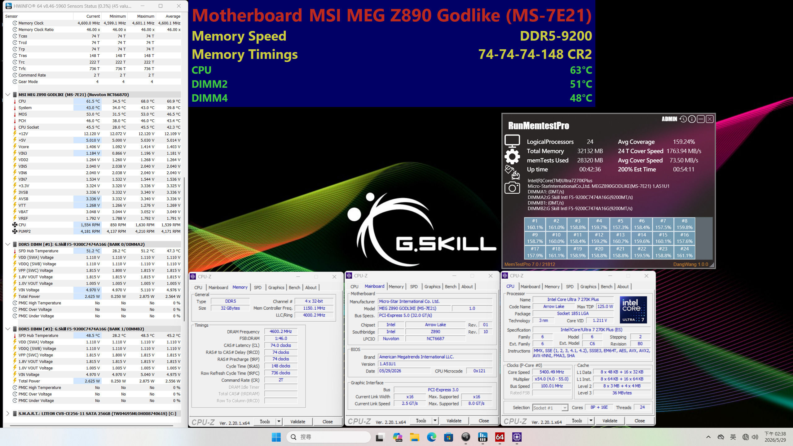 G SKILL DDR5 9200 Speicherkit G SKILL DDR5 9200 Speicherkit