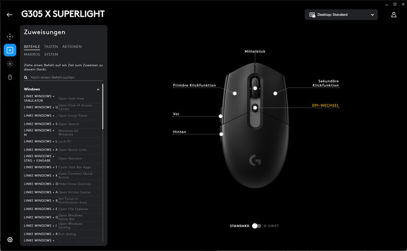 Logitech G305 X Superlight Software Key Assignment Logitech G305 X Superlight Software Key Assignment