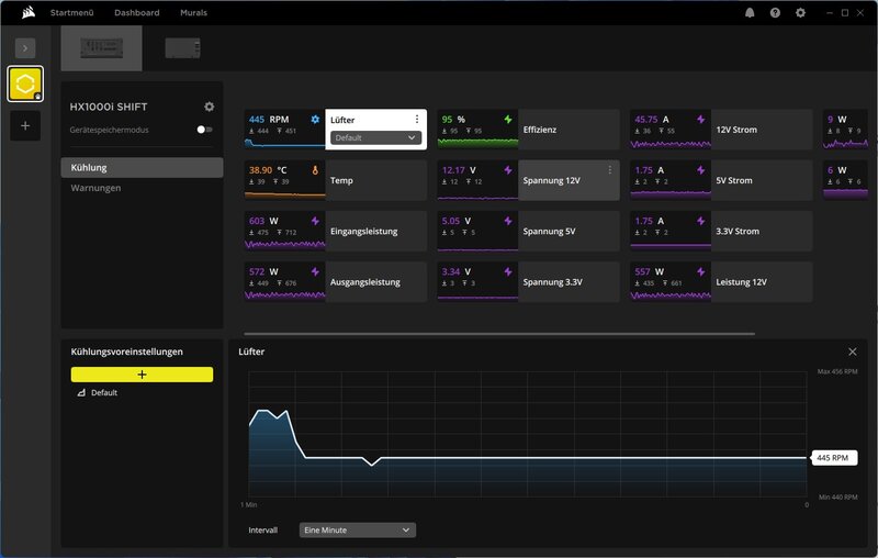 Corsair HX1000i Shift iCUE iCUE Link Lüfter