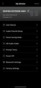 Edifier R2750DB MKII ConneX App Einstellungen