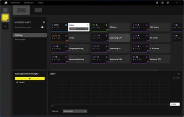 Corsair HX1000i Shift iCUE iCUE Link Netzteilansicht Corsair HX1000i Shift iCUE iCUE Link Netzteilansicht