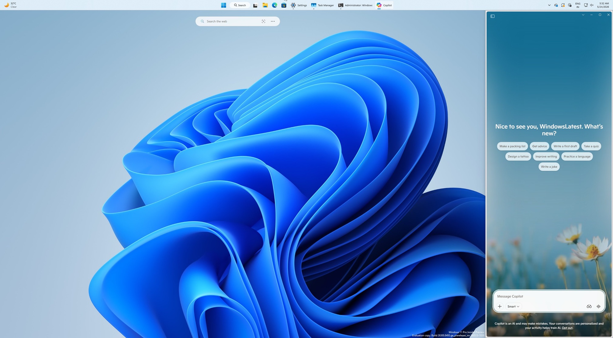 Windows 11 Copilot Sidebar  Image © Windowslatest