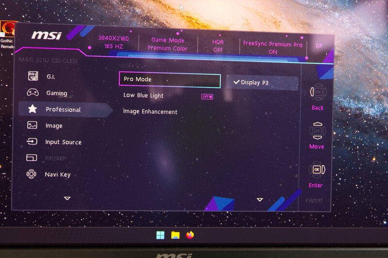 MSI MAG 321UPDE OSD Pro Mode