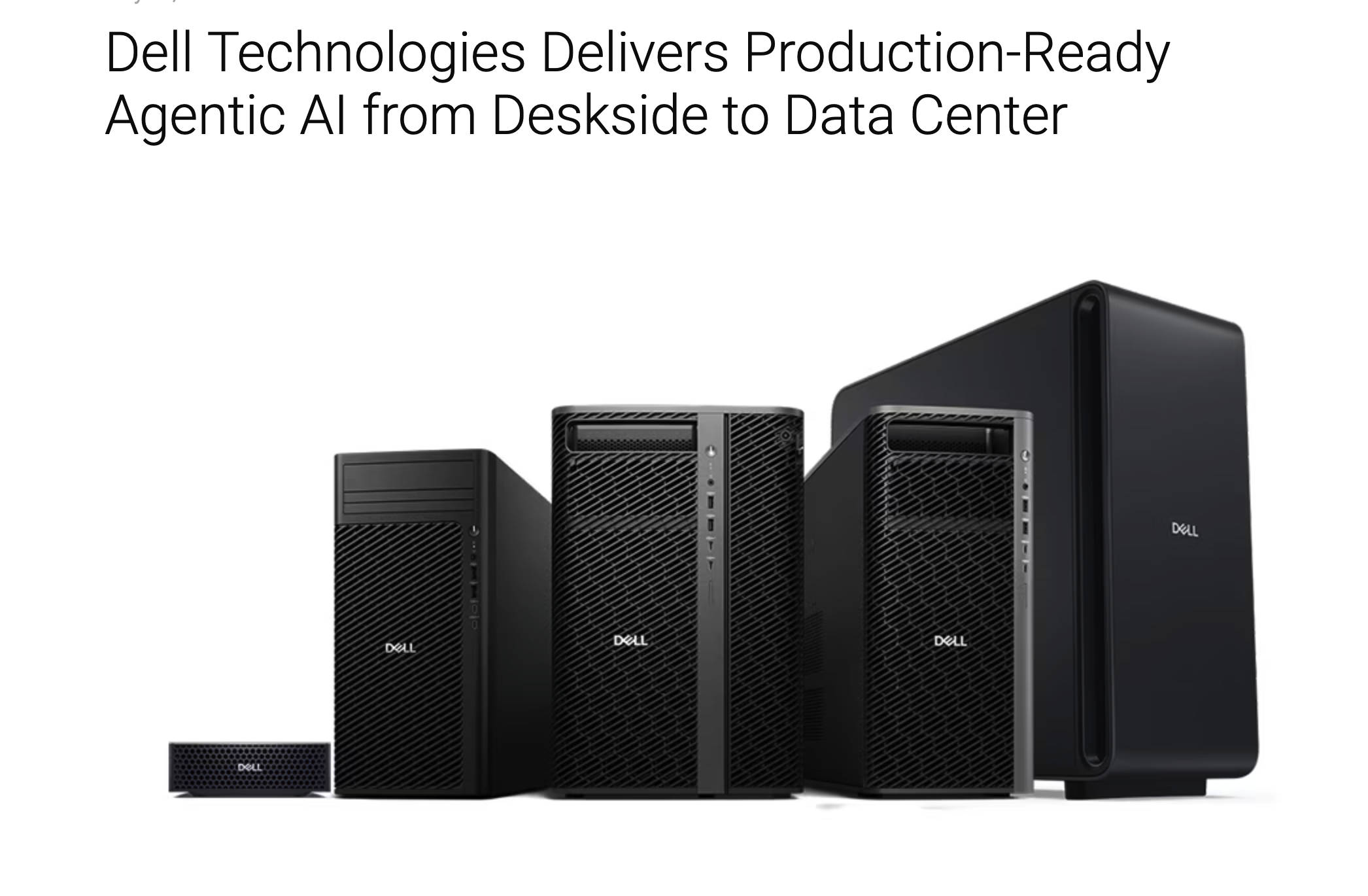 Dell Deskside Agentic AI: New server series for local AI accelerators
