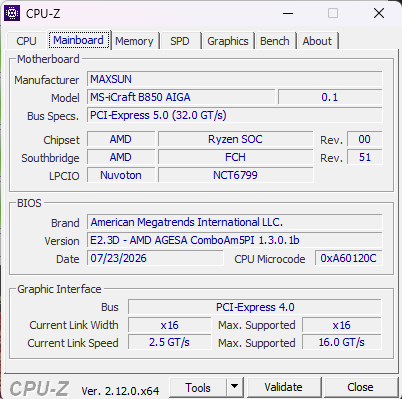 MaxsunB850 Icraft AIGA CPUz MaxsunB850 Icraft AIGA CPUz