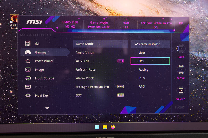 MSI MAG 321UPDE OSD Gaming Profile