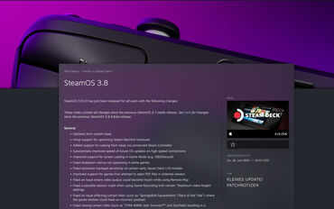 SteamOS 3.8 update: Many new features with Wayland and handheld support