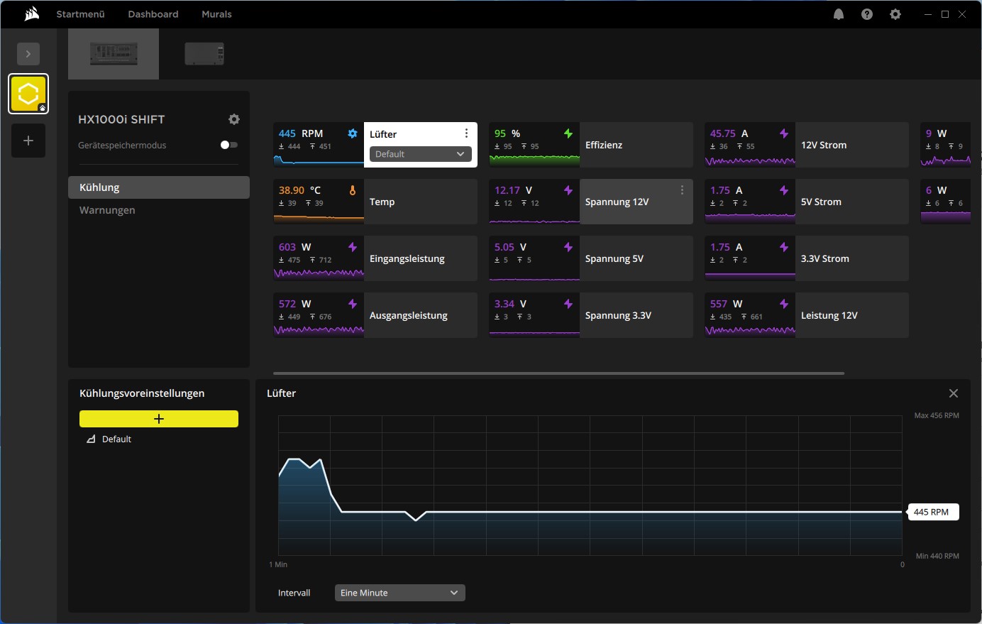 Corsair HX1000i Shift iCUE iCUE Link Lüfter