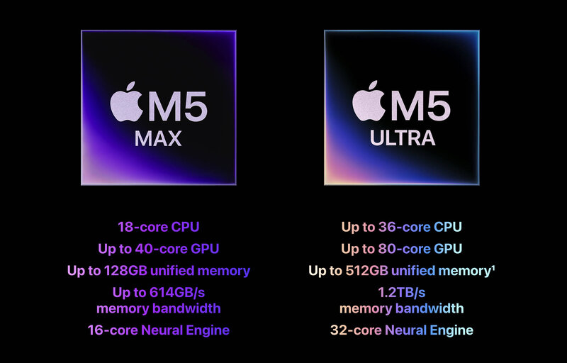 Apple M5 Max M5 Ultra Apple M5 Max M5 Ultra