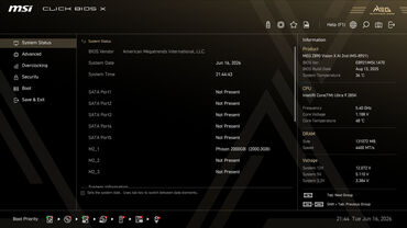 MSI MEG Vision X AI BIOS Info