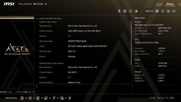 MSI MEG Vision X AI BIOS System DMI