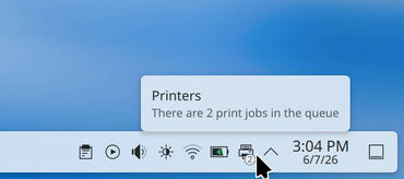 KDE Plasma 6 7 Print Queue Badge