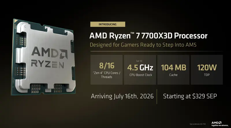 AMD Ryzen 77700X3D Processor