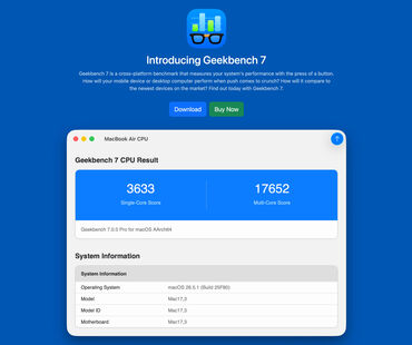 Geekbench 7 is available for download for cross-platform performance testing