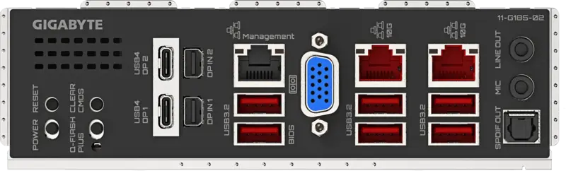GIGABYTE WRX90 AI TOP IO Ports GIGABYTE WRX90 AI TOP IO Ports