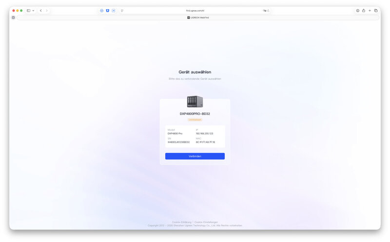 Finding the UGREEN DXP4800 Pro UGOS Pro Device on the Network Finding the UGREEN DXP4800 Pro UGOS Pro Device on the Network