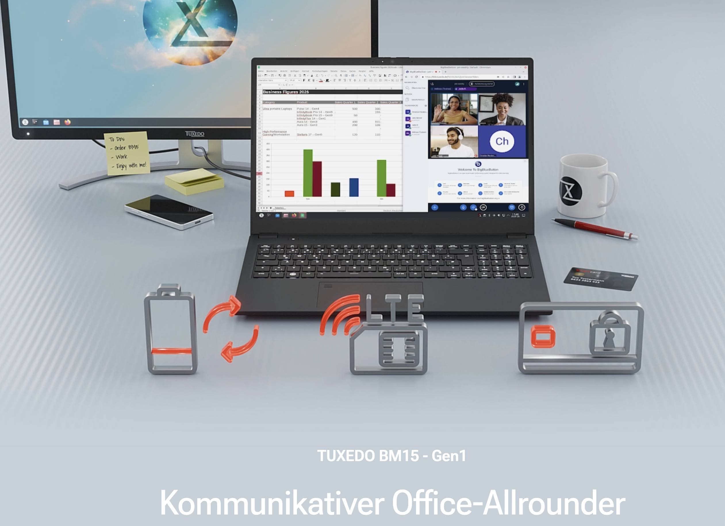 TUXEDO BM15 Business-Notebook mit Fokus auf Linux und Reparaturfreundlichkeit