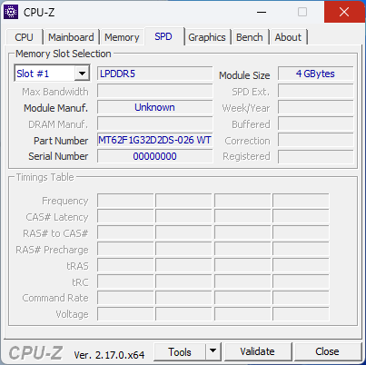 Acemagic RX16 CPUz SPD